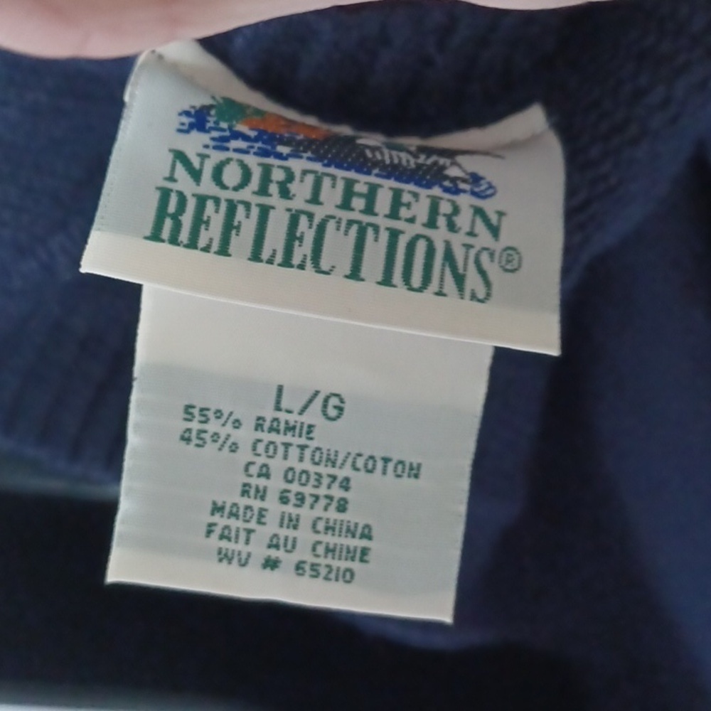 Vtg Northern Reflections Floral Kitty Knit Sweater Vest Embroidered Garden sz L - Picture 5 of 5